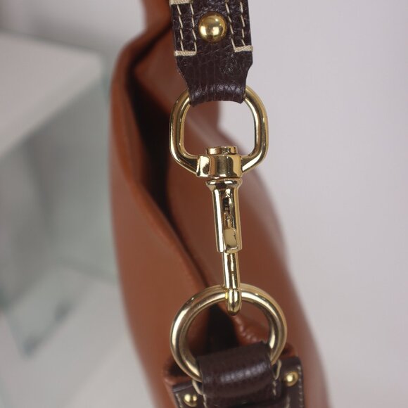 ❄ J. McLaughlin NWOT Brown Pebble Grain Leather Purse Handbag Hobo Satchel - Picture 4 of 10